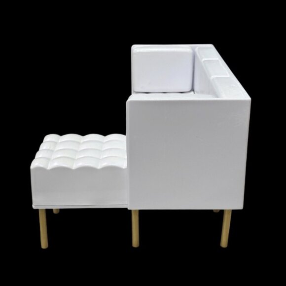 Rainbow High Dollhouse White Gold L Shaped Couch Sofa MGA Fits Barbie 1:6 Scale - Picture 5 of 9